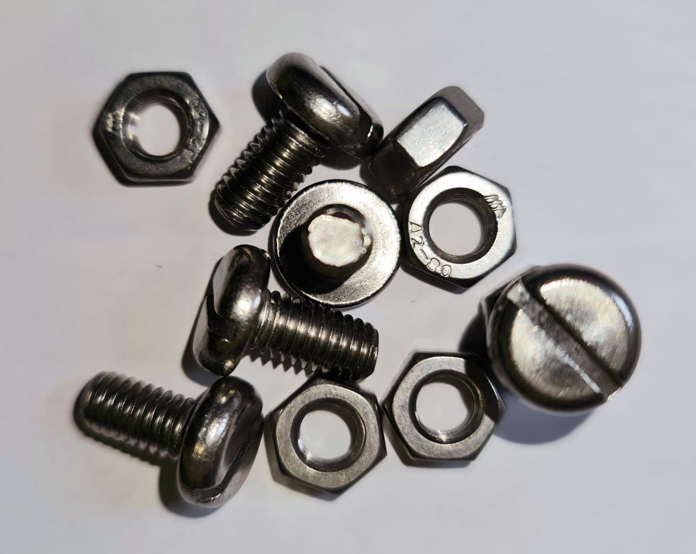 M6x12mm SS Slotted Pan Head Bolts & Nuts (20) Greenhouse Spares The