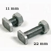 Half Head Long Nuts and Bolts 22mm (50)