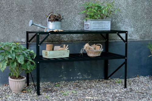 Halls Double Tier Slatted Staging in Black